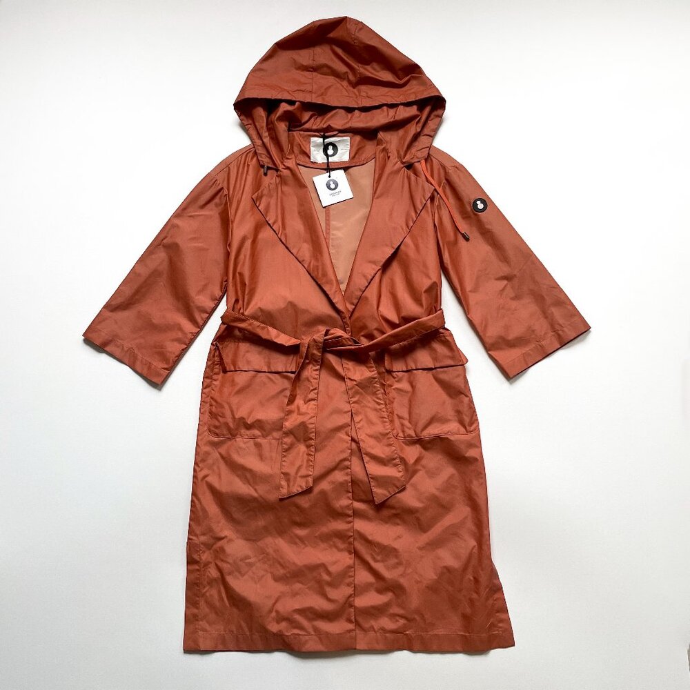 SNOWMAN New York Trench Coat Rain Jacket Orange Size XS NEW NWT